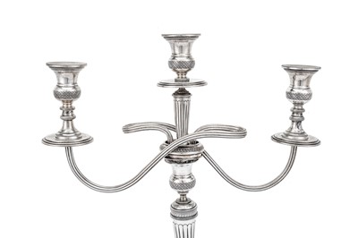 Lot 399 - A mid-20th century Italian 800 standard silver candelabrum, Firenze 1944-68, makers numeral unclear
