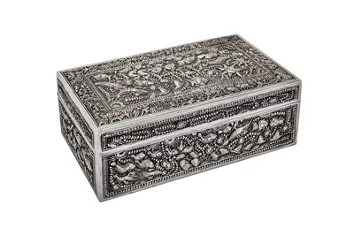 Lot 233a - A mid to late 20th century Cambodian unmarked silver casket, circa 1970