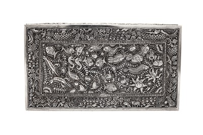 Lot 306 - A mid to late 20th century Cambodian unmarked silver casket, circa 1970