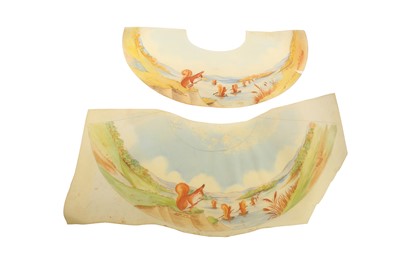 Lot 150 - A COLLECTION OF TWELVE HAND PAINTED CHILDRENS LAMP SHADES, CIRCA. 1930