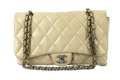 Lot 184 - Chanel Grey Triple Accordion Flap Bag