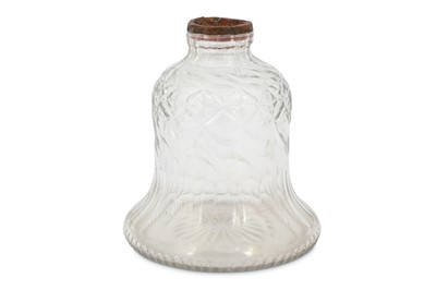 Lot 322 - A MOULD-BLOWN CUT CLEAR GLASS HUQQA BASE MADE FOR THE INDIAN EXPORT MARKET