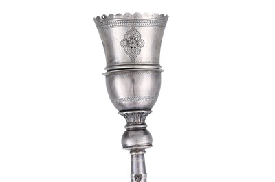 Lot 238 - A COMPLETE BIDRI SILVER-INLAID HUQQA (WATER PIPE)