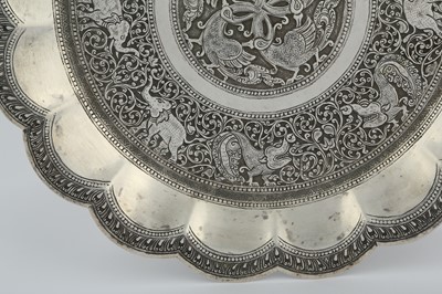 Lot 307 - A SOUTH-EAST ASIAN LOBED SILVER PLATE