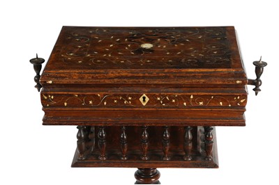 Lot 321 - λ A FINE IVORY AND BONE-INLAID STATIONARY SECRETAIRE