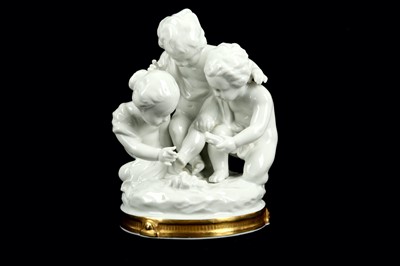 Lot 159 - A Capodimonte porcelain figural group of three...