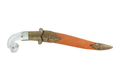 Lot 222 - A ROCK CRYSTAL-HILTED DAGGER (KHANJAR)