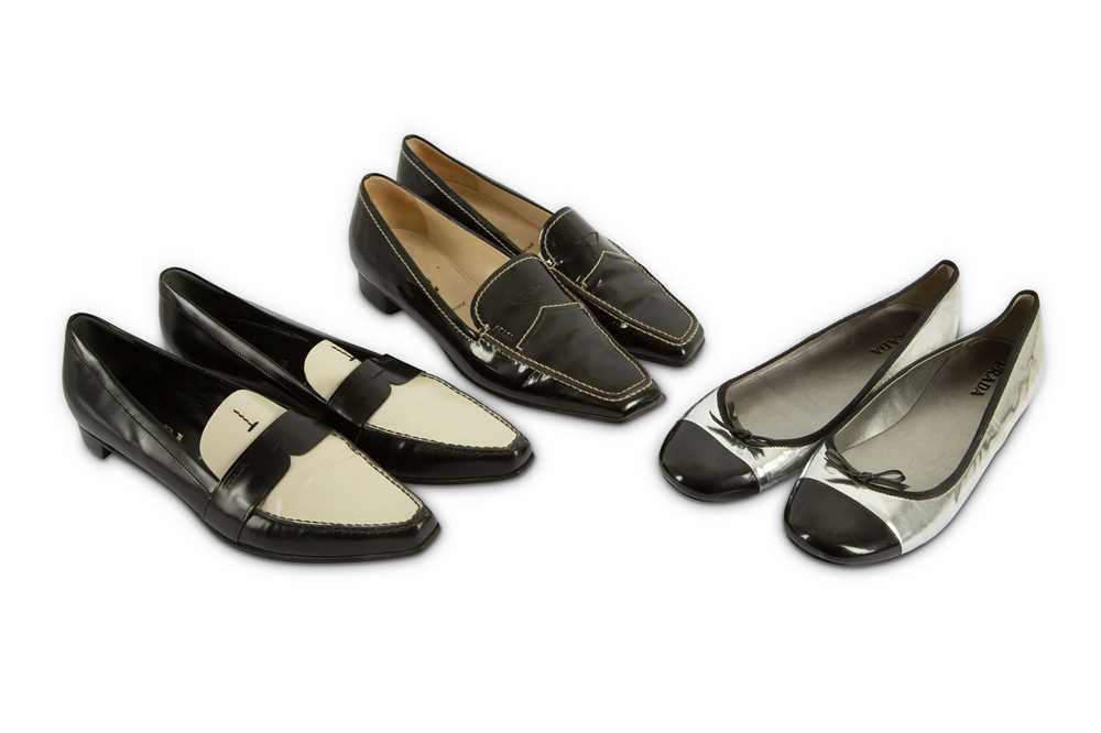 Lot 97 - Three Pairs of Prada Shoes - Size 40 and 40.5