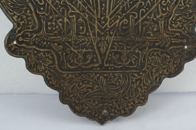 Lot 228 - A DECORATIVE BRASS DOOR PLAQUE