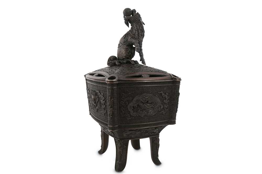 Lot 21 - A LARGE BRONZE CENSER BY SEIMIN. 19th Century....