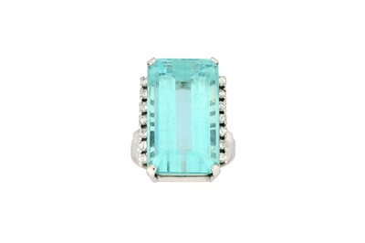 Lot 112A - An aquamarine and diamond dress ring The...