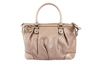 Lot 327 - Gucci Sukey Light Pink Metallic Microguccissima Bag