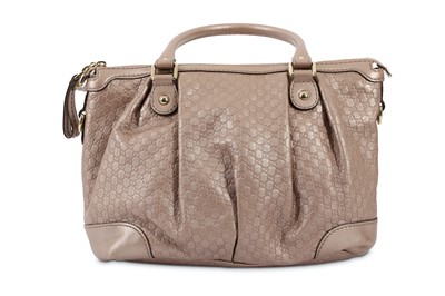 Lot 327 - Gucci Sukey Light Pink Metallic Microguccissima Bag