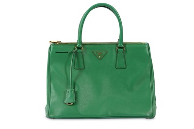 Lot 168 - Prada Green Saffiano Double Zip Tote Bag