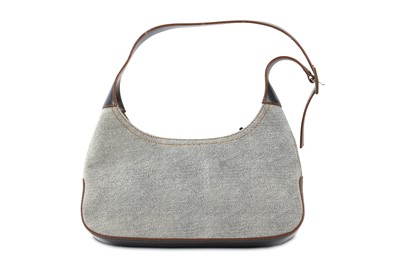 Lot 317 - Salvatore Ferragamo Suede Denim Look Shoulder Bag