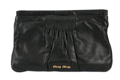 Lot 408 - Miu Miu Black Leather Clutch