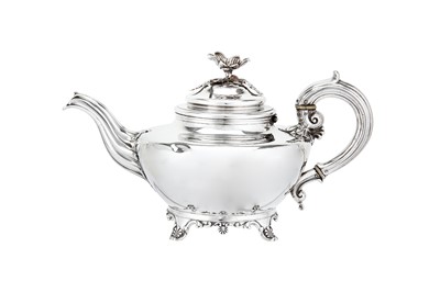Lot 475 - A William IV sterling silver bachelor teapot, London 1834 by Edward, Edward junior, John & William Barnard