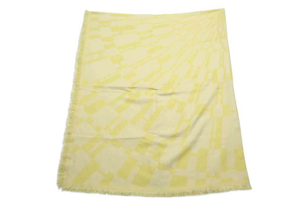 Lot 177 - Hermes Lime Green 'Op'H' Cashmere Silk Shawl