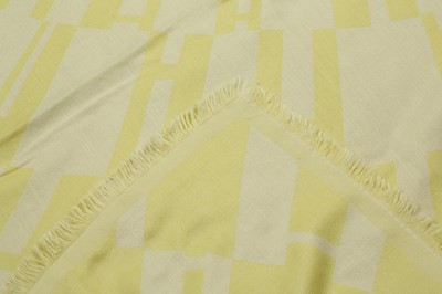 Lot 177 - Hermes Lime Green 'Op'H' Cashmere Silk Shawl
