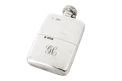 Lot 365 - A late Victorian sterling silver spirit hip flask, London 1900 by Drew & Sons (Samuel Summers Drew & Ernest Drew)