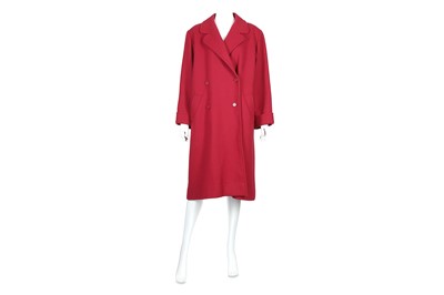 Lot 247 - Yves Saint Laurent Rive Gauche Cerise Wool Coat - Size 40