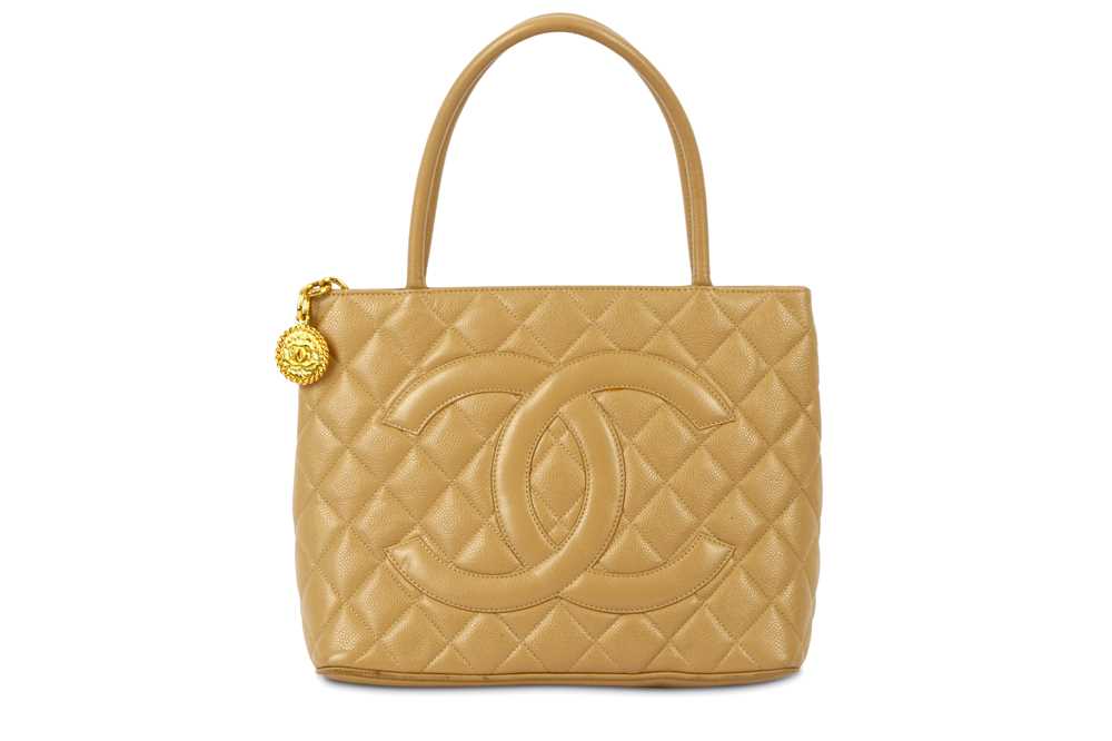 Lot 216 - Chanel Beige Medallion Tote Bag