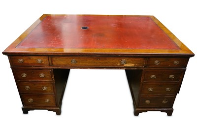 Lot 329 - A late Victorian mahogany partners desk, the...