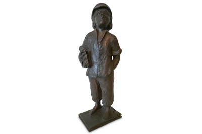 Lot 434 - OTTO STREHLE FOUNDRY: A 20th century German Bronze of a School Boy