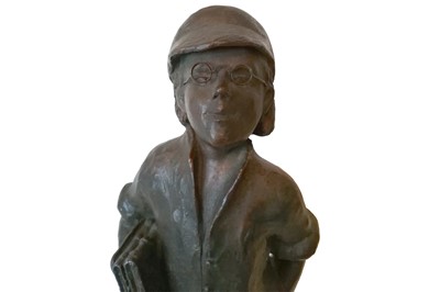 Lot 434 - OTTO STREHLE FOUNDRY: A 20th century German Bronze of a School Boy