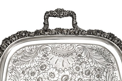 Lot 392 - Scottish Hare Coursing interest - A George IV Old Sheffield silver plate twin handled tray, circa 1826