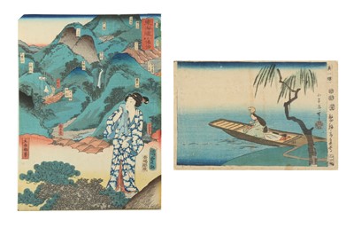 Lot 644 - A COLLECTION OF JAPANESE WOODBLOCK PRINTS BY TOYOKUNI, SHUNKO, SHUNCHO, KUNISADA AND OTHERS.