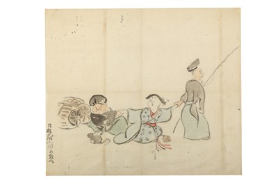 Lot 1068 - A LARGE GROUP OF KANO JAPANESE PAINTINGS.