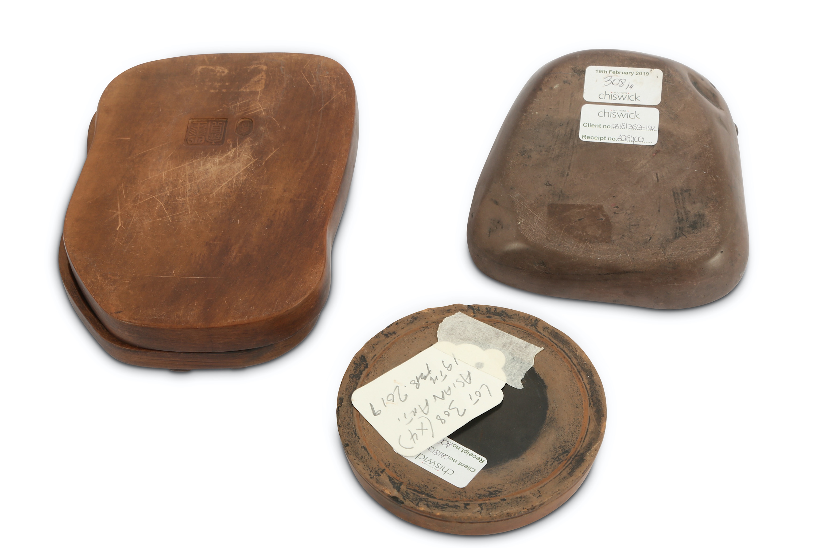Lot 224 - Three Chinese ink stones, the first example