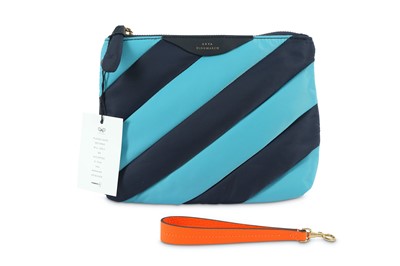 Lot 310 - Anya Hindmarch Blue Striped Nylon Pouch