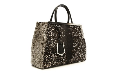 Lot 373 - Fendi Black Speckled Calf Hair 2Jours Bag