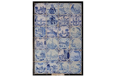 Lot 186 - An 18th - 19th century Dutch Delft tiled panel