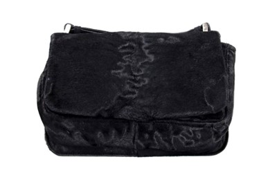 Lot 453 - Vintage Prada Black Lamb Fur Shoulder Bag