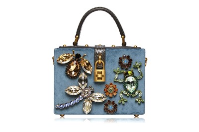 Lot 295 - Dolce and Gabbana Embellished Mini Velvet Box Bag