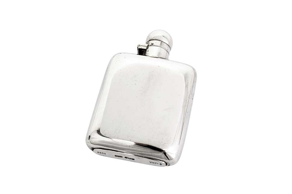 Lot 364 - A George VI sterling silver spirit hip flask, Sheffield 1937 by James Dixon and Sons