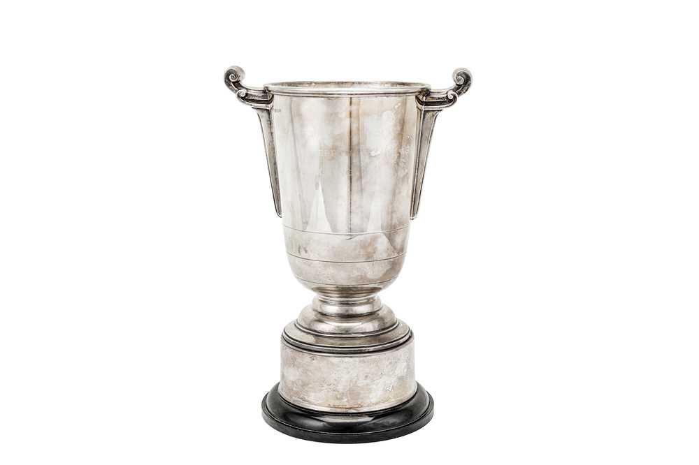 Lot 414 - A George VI sterling silver Art Deco trophy vase, Birmingham 1938 by Adie Brothers