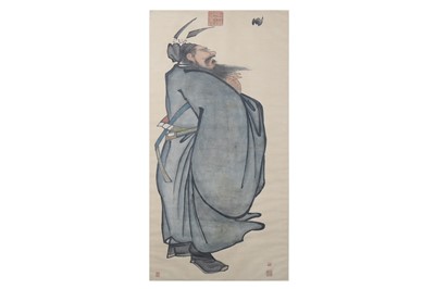 Lot 692 - ZHONG KUI. Ink and colour on paper, hanging...