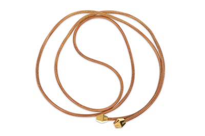 Lot 239 - Hermes Brown Leather Tie Necklace