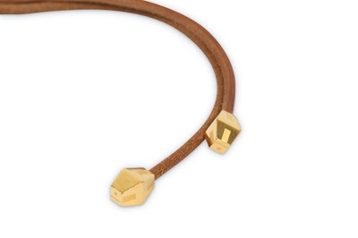 Lot 239 - Hermes Brown Leather Tie Necklace