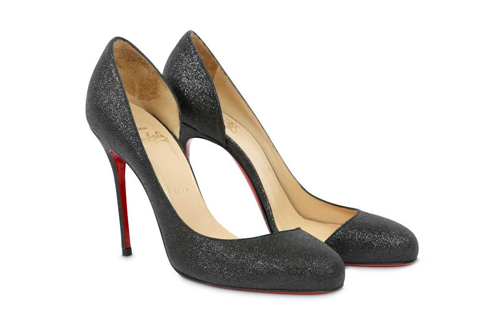 Lot 431 - Christian Louboutin Helmour 100 Glitter Mini