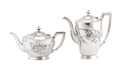Lot 167 - A mid-20th century Chinese export silver four-piece tea and coffee service, Hong Kong circa 1940 retailed by Tack Hing