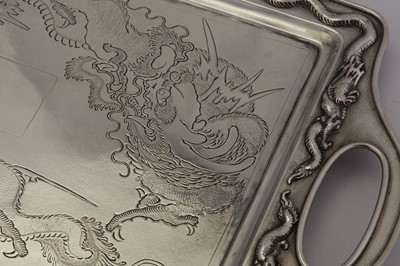 Lot 168 - An early 20th century Chinese Export silver twin handled tray, Hong Kong circa 1930 retailed by Wing On & Co