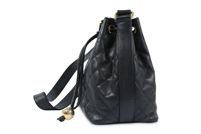 Lot 397 - Chanel Vintage Black Caviar Bucket Bag