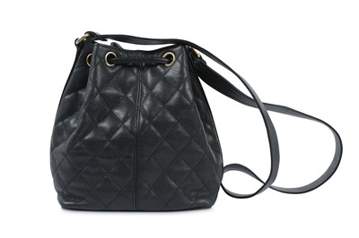 Lot 397 - Chanel Vintage Black Caviar Bucket Bag
