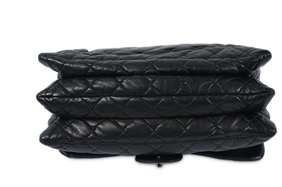 Lot 439 - Chanel Black Lambskin 3 Accordion Jumbo Flap Bag