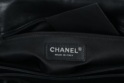 Lot 439 - Chanel Black Lambskin 3 Accordion Jumbo Flap Bag
